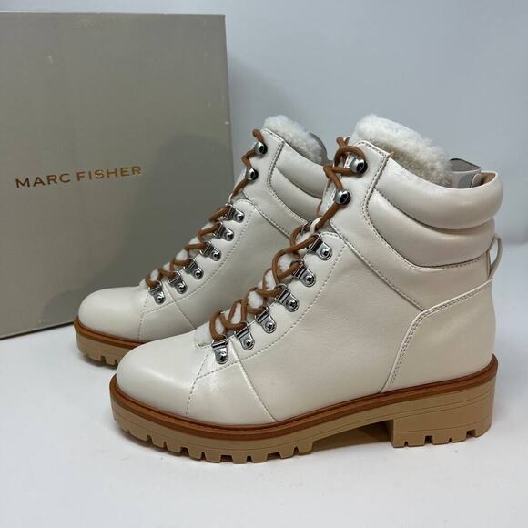 New In Box Marc Fisher Women's Mallie3 Leather Combat Boots Size 9 - Picture 5 of 9
